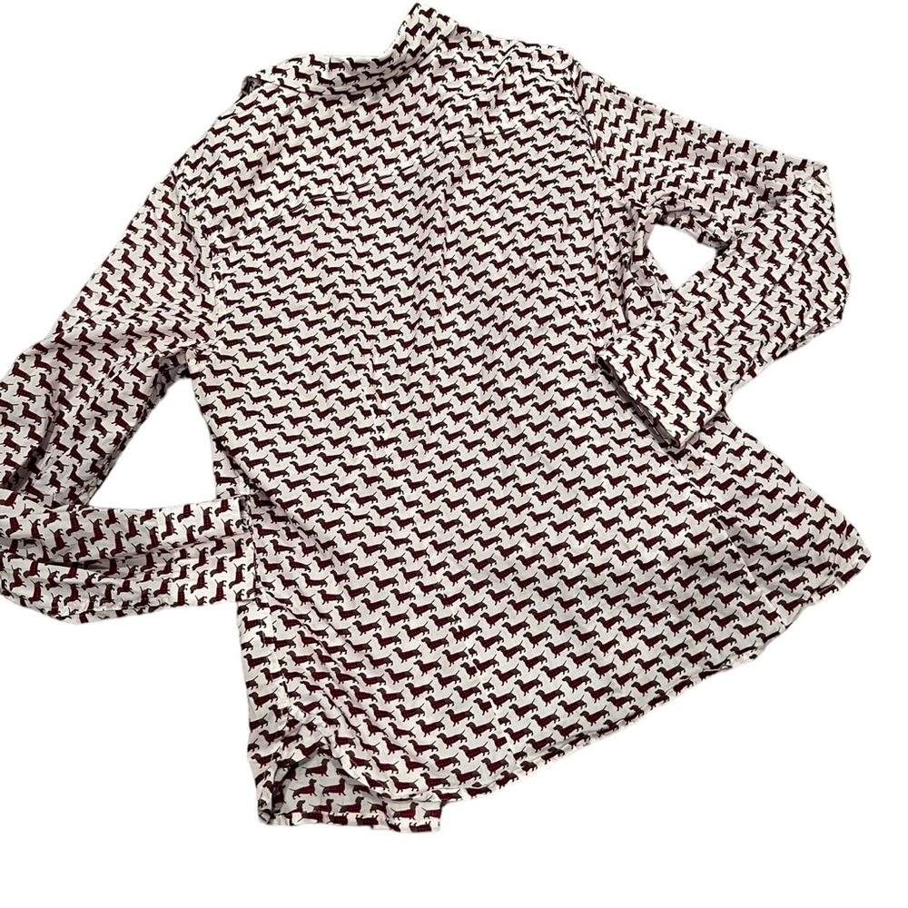 Talbots Dachshund Print Button Down Shirt M petite - Picture 4 of 6